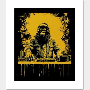 Bigfoot DJ | Funny Retro EDM Festival Bigfoot Posters and Art